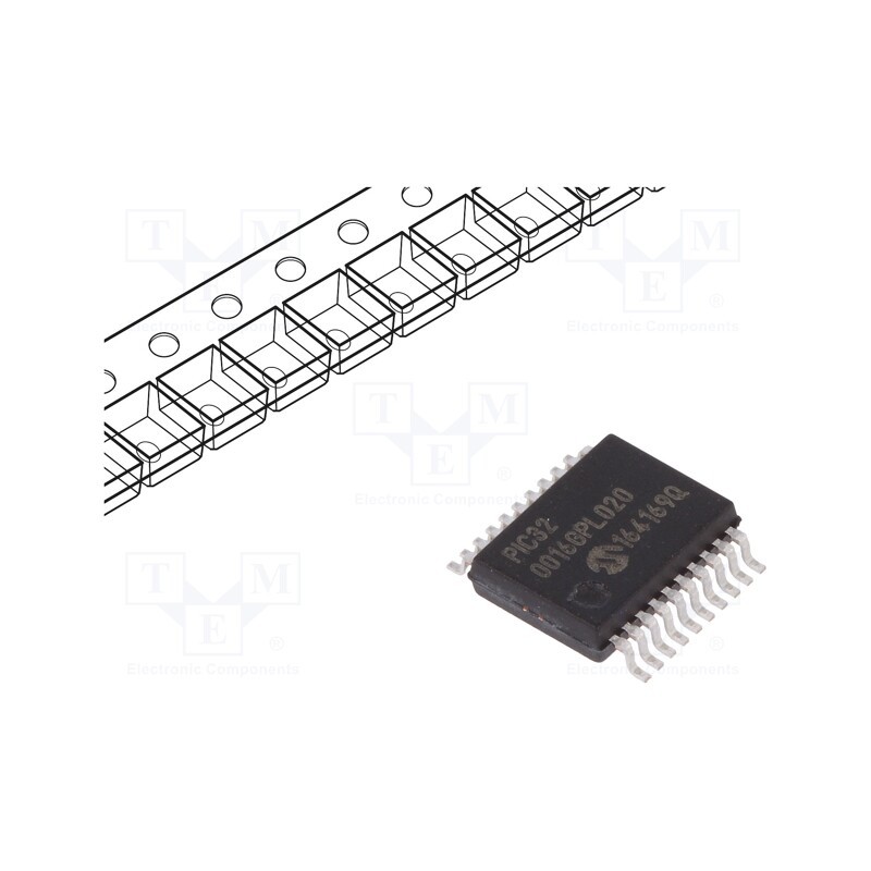 1 pcs x MICROCHIP TECHNOLOGY - PIC32MM0016GPL020-I/SS - IC: PIC microcontroller, 16kB, I2S x2,LIN x2,SPI x2,UART x2