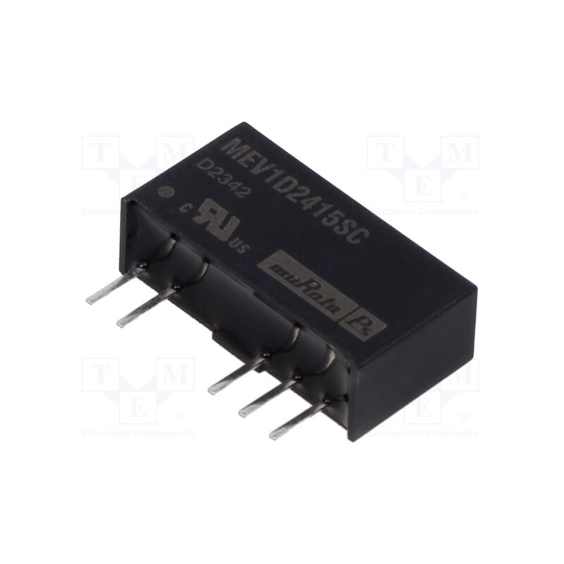 1 pcs x Murata Power Solutions - MEV1D2415SC - Converter: DC/DC, 1W, Uin: 21.6÷26.4V, Uout: 15VDC, Uout2: -15VDC