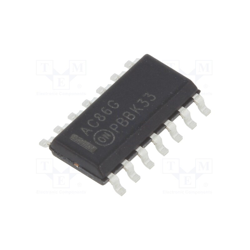 1 pcs x ONSEMI - MC74AC86DG - IC: digital, XOR, Ch: 4, IN: 2, CMOS, SMD, SO14, 2÷6VDC, -40÷85°C,