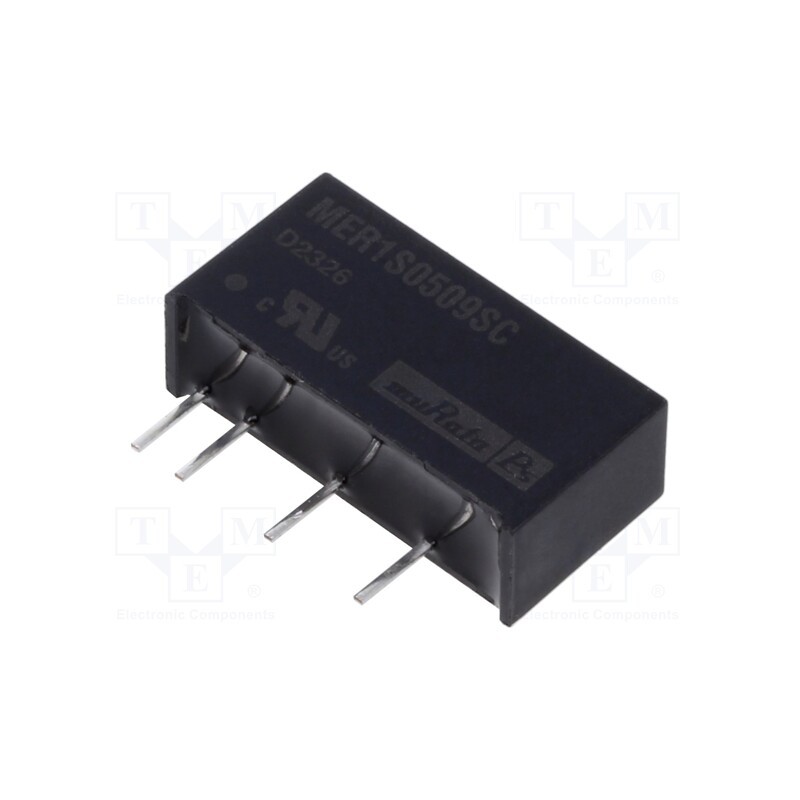 1 pcs x Murata Power Solutions - MER1S0509SC - Converter: DC/DC, 1W, Uin: 4.5÷5.5V, Uout: 9VDC, Iout: 111mA, SIP