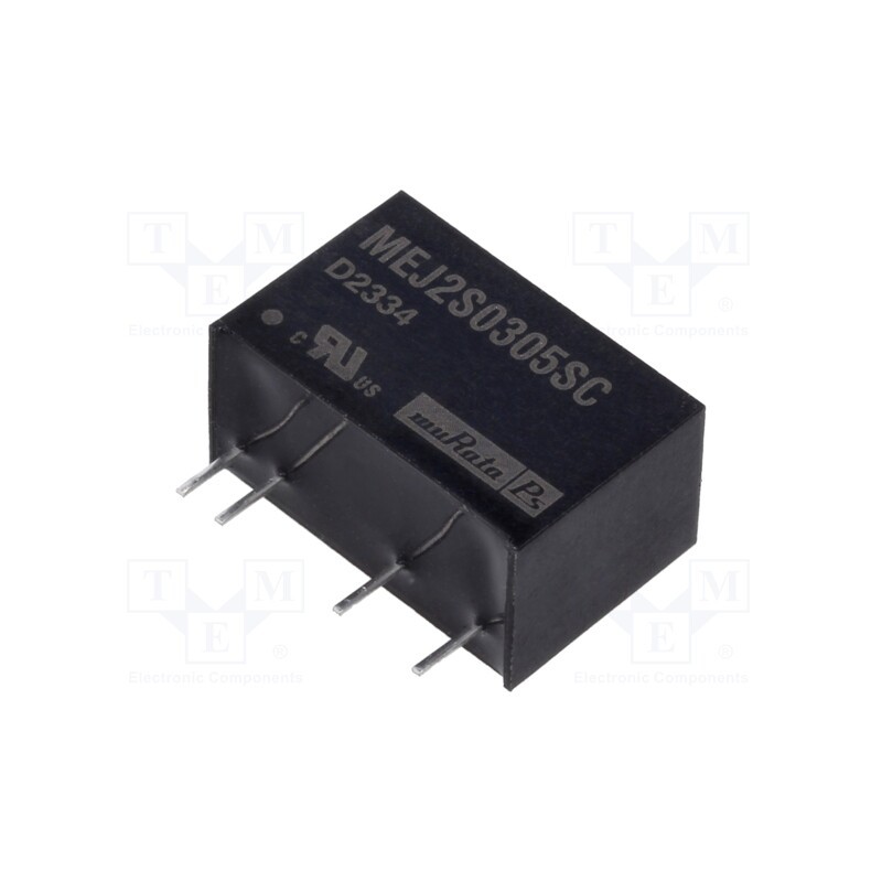 1 pcs x Murata Power Solutions - MEJ2S0305SC - Converter: DC/DC, 2W, Uin: 2.97÷3.63V, Uout: 5VDC, Iout: 400mA, SIP