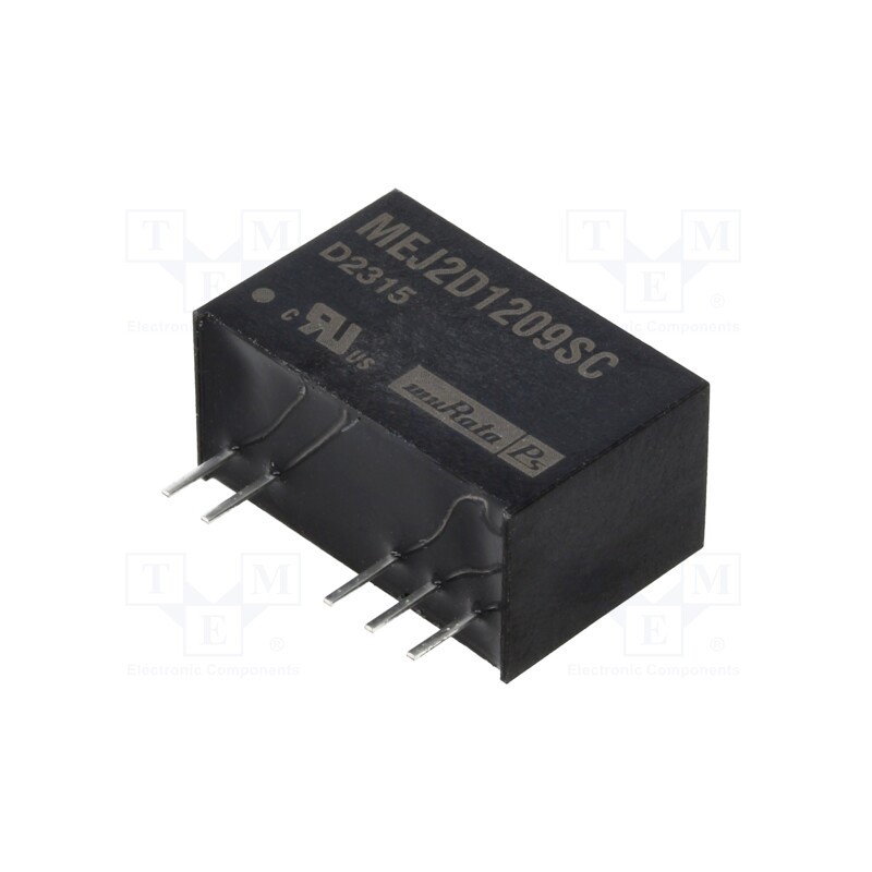 1 pcs x Murata Power Solutions - MEJ2D1209SC - Converter: DC/DC, 2W, Uin: 10.8÷13.2V, Uout: 9VDC, Uout2: -9VDC, SIP