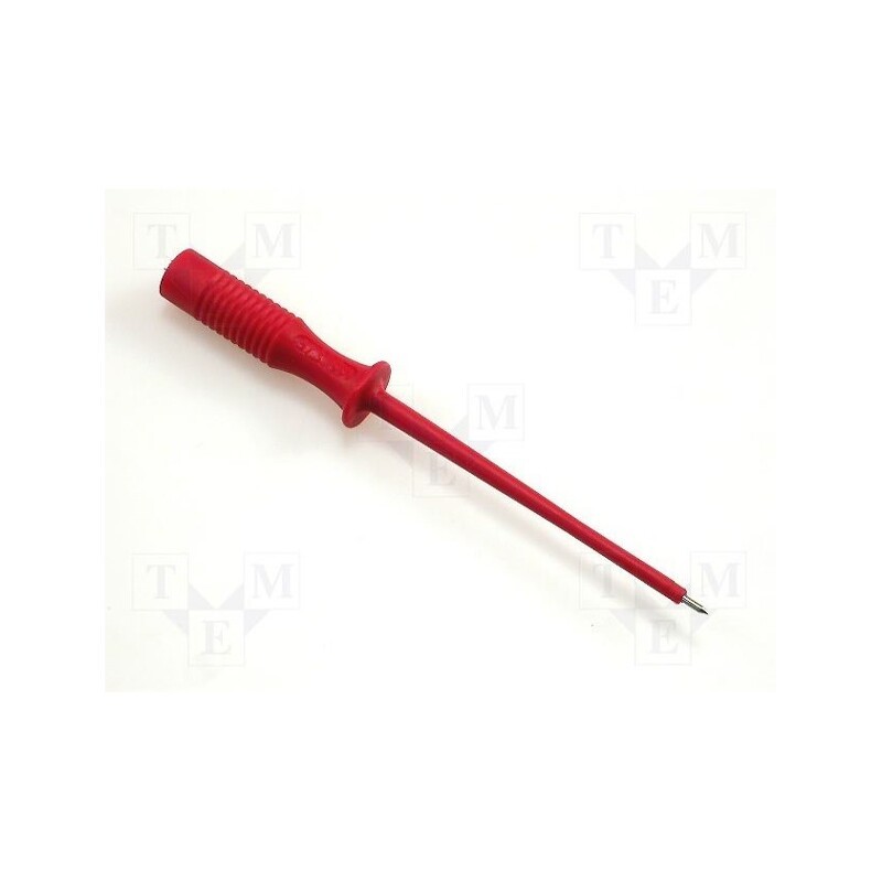 1 pcs x HIRSCHMANN T&M - MPS 1 RT - Probe tip, 60V, red, Tip diameter: 1mm, Socket size: 2mm, 973531101
