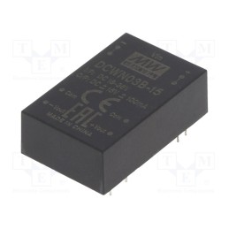 1 pcs x MEAN WELL - DCWN03B-15 - Converter: DC/DC, 3W, Uin: 18÷36V, Uout: 15VDC, Uout2: -15VDC, DIP24