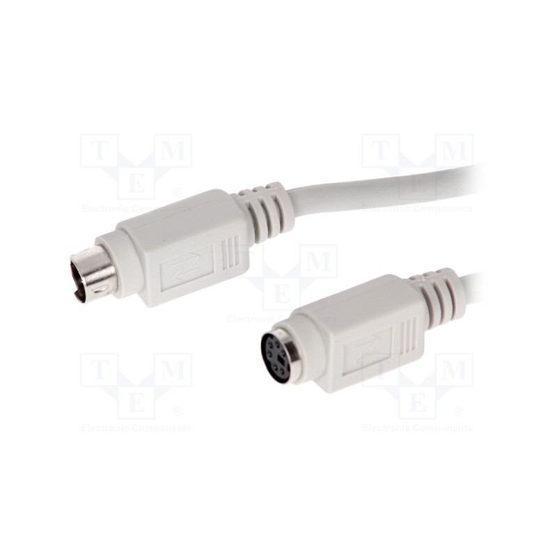 1 pcs x BQ CABLE - C-PS2WG/2 - Cable, PS/2 socket,PS/2 plug, 2m, grey, connection 1: 1