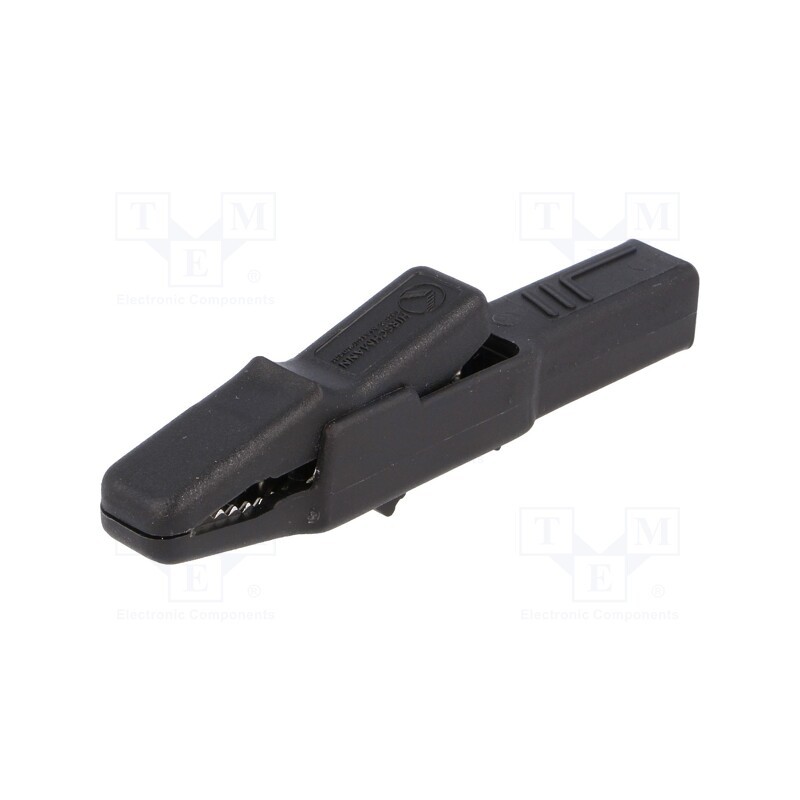 1 pcs x HIRSCHMANN T&M - AK 2 B SW - Crocodile clip, 25A, black, Grip capac: max.9.5mm, 932435100
