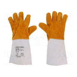 1 set x LAHTI PRO - L270411K - Protective gloves, Size: 11, natural leather, long