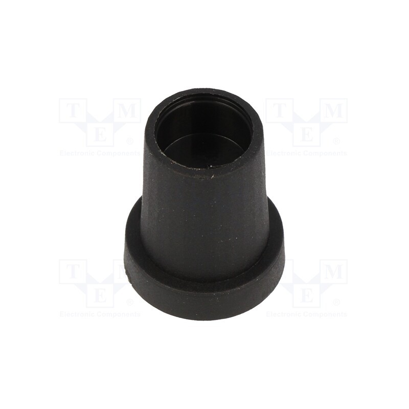 5 pcs x CLIFF - CL17097 - Knob, conical, thermoplastic, Øshaft: 6mm, Ø14x18mm, black, push-in