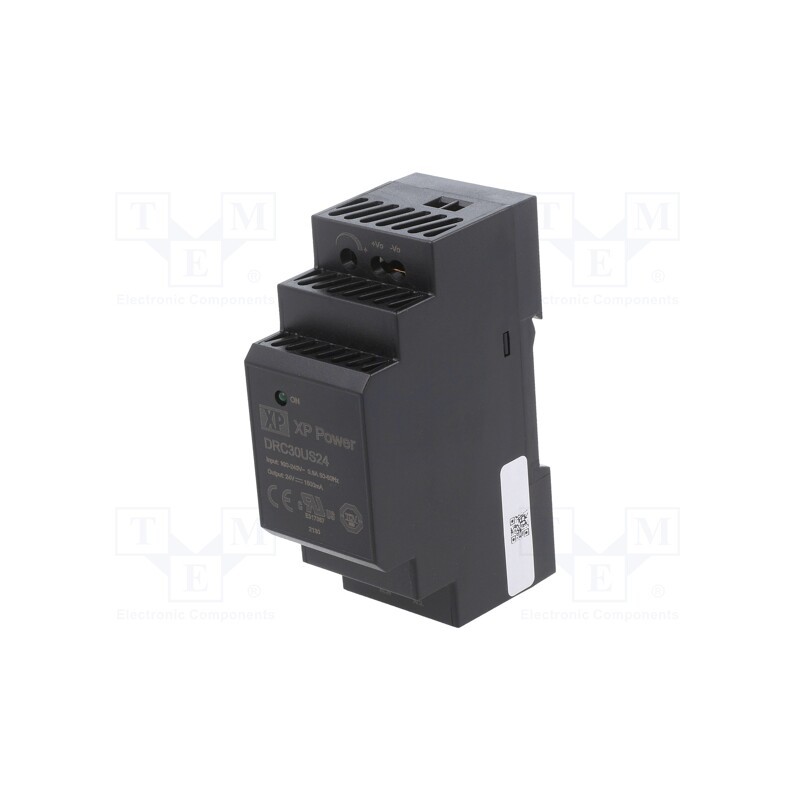 1 pcs x XP POWER - DRC30US24 - Power supply: switched-mode, for DIN rail, 30W, 24VDC, 1.5A, 89%