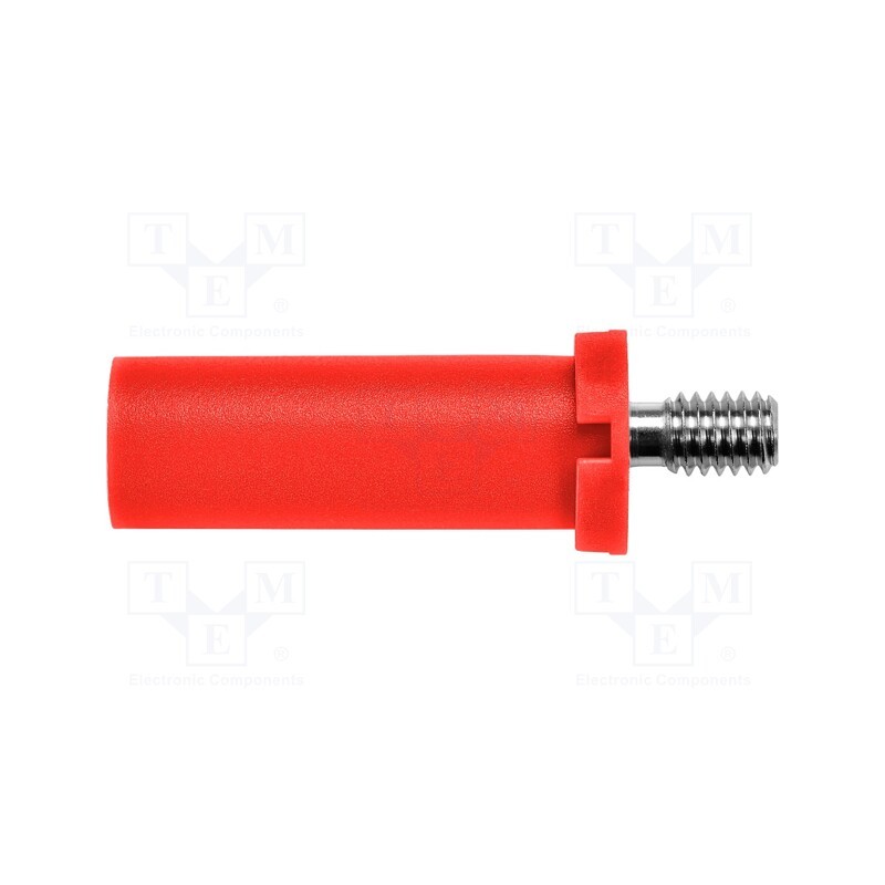 1 pcs x SCHu00dcTZINGER - SFK 8465 NI / M4 / 7 / RT - Plug, 4mm banana, 32A, red, insulated, 31mm, nickel plated, screw