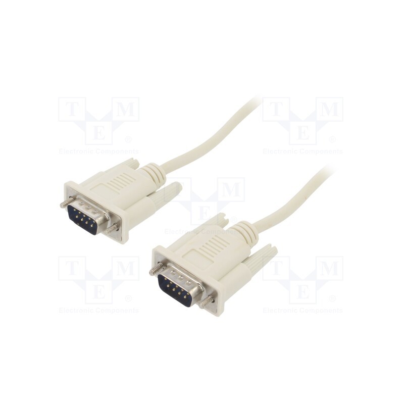 1 pcs x AKYGA - AK-CO-03 - Cable, D-Sub 9pin plug,both sides, 2m, white, connection 1: 1