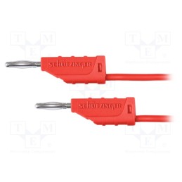 1 pcs x SCHu00dcTZINGER - MFK 11 / 0.5 / 10 / RT - Test lead, 70VDC, 33VAC, 10A, banana plug 2mm,both sides, red