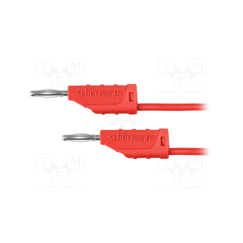1 pcs x SCHu00dcTZINGER - MFK 11 / 0.5 / 10 / RT - Test lead, 70VDC, 33VAC, 10A, banana plug 2mm,both sides, red