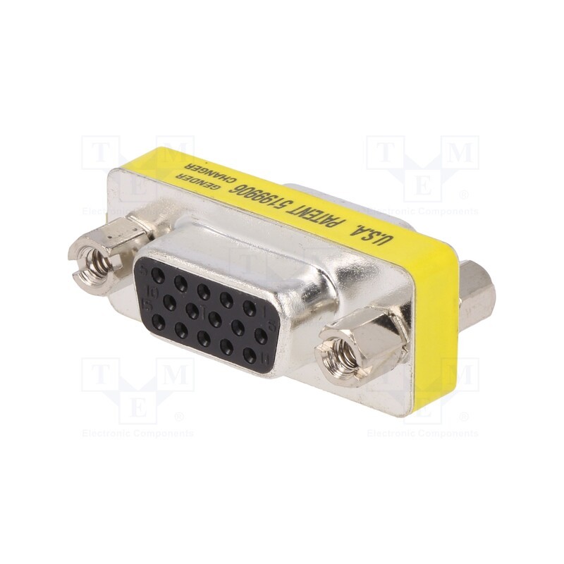 1 pcs x DIGITUS - AK-610512-000-I - Adapter, D-Sub 15pin HD socket,both sides, connection 1: 1