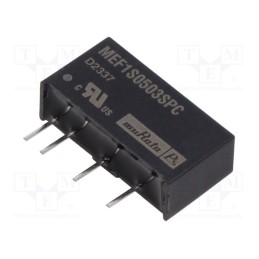 1 pcs x Murata Power Solutions - MEF1S0503SPC - Converter: DC/DC, 1W, Uin: 4.75÷5.25V, Uout: 3.3VDC, Iout: 303mA, SIP