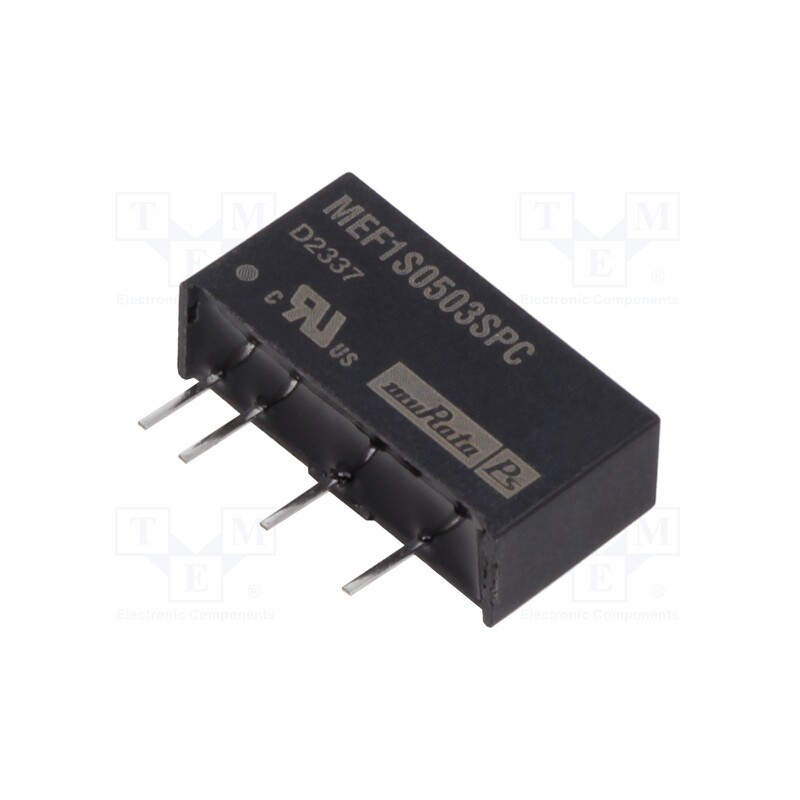 1 pcs x Murata Power Solutions - MEF1S0503SPC - Converter: DC/DC, 1W, Uin: 4.75÷5.25V, Uout: 3.3VDC, Iout: 303mA, SIP