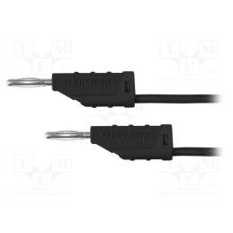 1 pcs x SCHu00dcTZINGER - MFK 11 / 0.5 / 25 / SW - Test lead, 70VDC, 33VAC, 10A, banana plug 2mm,both sides, black
