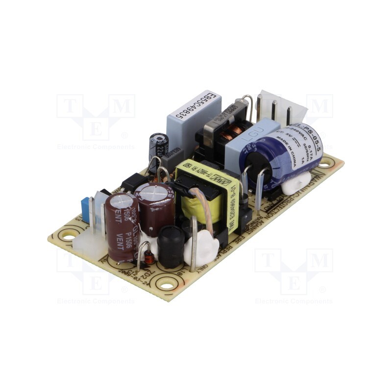 1 pcs x MEAN WELL - PS-05-5 - Power supply: switched-mode, open, 5W, 120÷370VDC, 85÷264VAC, 1A