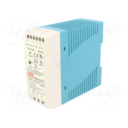 1 pcs x MEAN WELL - MDR-40-12 - Power supply: switched-mode, for DIN rail, 40W, 12VDC, 3.33A, 86%