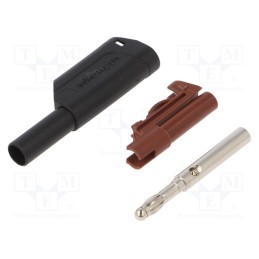 1 pcs x SCHu00dcTZINGER - SFK 8500 S NI / AS / SW - Plug, 4mm banana, 32A, 1kV, black, insulated, Max.wire diam: 4mm