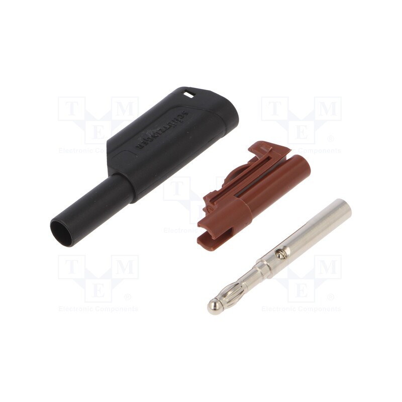 1 pcs x SCHu00dcTZINGER - SFK 8500 S NI / AS / SW - Plug, 4mm banana, 32A, 1kV, black, insulated, Max.wire diam: 4mm