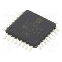 1 pcs x MICROCHIP TECHNOLOGY - AVR32DA32-I/PT - IC: AVR microcontroller, TQFP32, 1.8÷5.5VDC, Cmp: 3, AVR32, AVR-DA