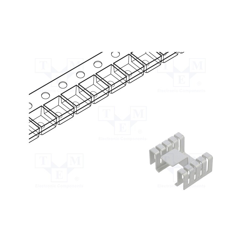 1 pcs x BOYD CORP - 7109D/TRG - Heatsink: die-cut, U, TO263, L: 19.38mm, W: 25.4mm, H: 1143mm, copper