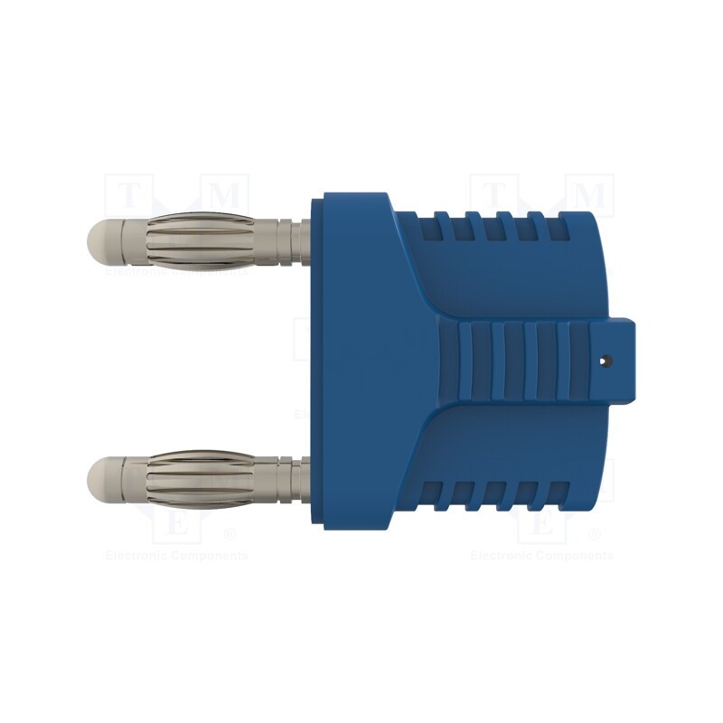 1 pcs x SCHu00dcTZINGER - KURZ 19-4 IG MB NI / BL - Stackable safety shunt, 4mm banana, 12A, 33VAC, 70VDC, blue
