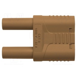 1 pcs x SCHu00dcTZINGER - SKURZ 6100 / 19-4 IG 2MB NI / BR - Stackable safety shunt, 4mm banana, 32A, 1kVAC, brown, insulated