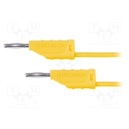 1 pcs x SCHu00dcTZINGER - MFK 11 / 0.5 / 25 / GE - Test lead, 70VDC, 33VAC, 10A, banana plug 2mm,both sides, yellow