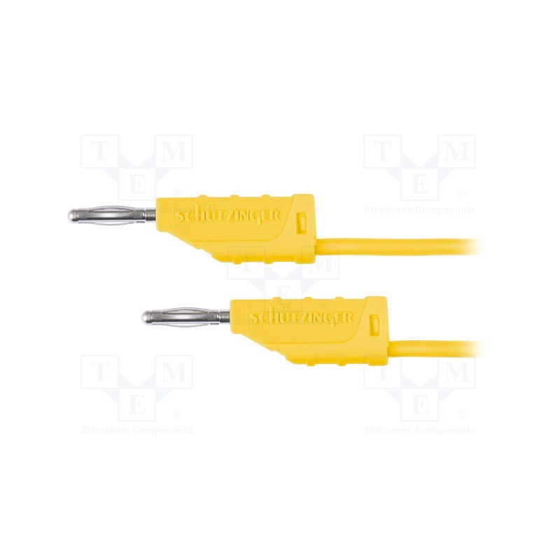 1 pcs x SCHu00dcTZINGER - MFK 11 / 0.5 / 25 / GE - Test lead, 70VDC, 33VAC, 10A, banana plug 2mm,both sides, yellow