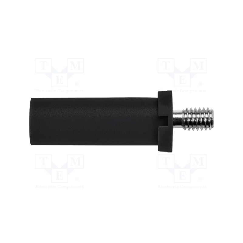 1 pcs x SCHu00dcTZINGER - SFK 8465 NI / M4 / 7 / SW - Plug, 4mm banana, 32A, black, insulated, 31mm, nickel plated, screw