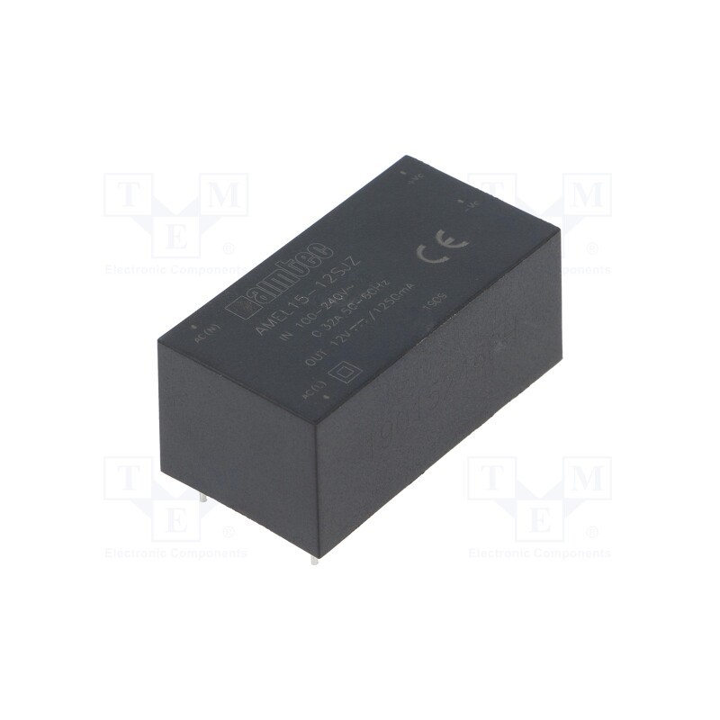 1 pcs x AIMTEC - AMEL15-12SJZ - Converter: AC/DC, 15W, 85÷264VAC, Usup: 100÷370VDC, Uout: 12VDC