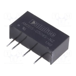 1 pcs x AIMTEC - AM2DS-0509S-NZ - Converter: DC/DC, 2W, Uin: 4.5÷5.5V, Uout: 9VDC, Iout: 222mA, SIP7