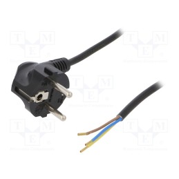 1 pcs x PLASTROL - W-97156 - Cable, 3G0.75mm2, CEE 7/7 (E/F) plug angled,wires,SCHUKO plug