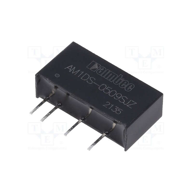1 pcs x AIMTEC - AM1DS-0509SJZ - Converter: DC/DC, 1W, Uin: 4.5÷5.5V, Uout: 9VDC, Iout: 112mA, SIP7