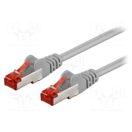 1 pcs x Goobay - 93371 - Patch cord, S/FTP, 6, stranded, CCA, PVC, grey, 0.25m, 27AWG