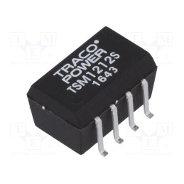1 pcs x TRACO POWER - TSM 1212S - Converter: DC/DC, 1W, Uin: 10.8÷13.2V, Uout: 12VDC, Iout: 80mA, SMD