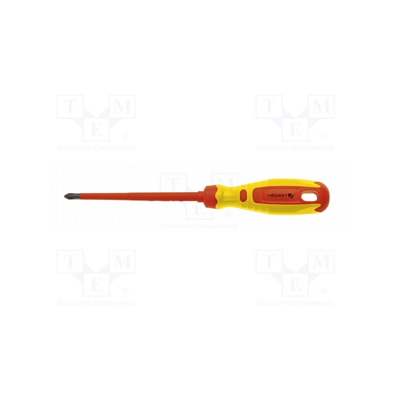 1 pcs x Hu00d6GERT TECHNIK - HT1S966 - Screwdriver, slim, insulated, Phillips, PH2, 100mm, 1kVAC