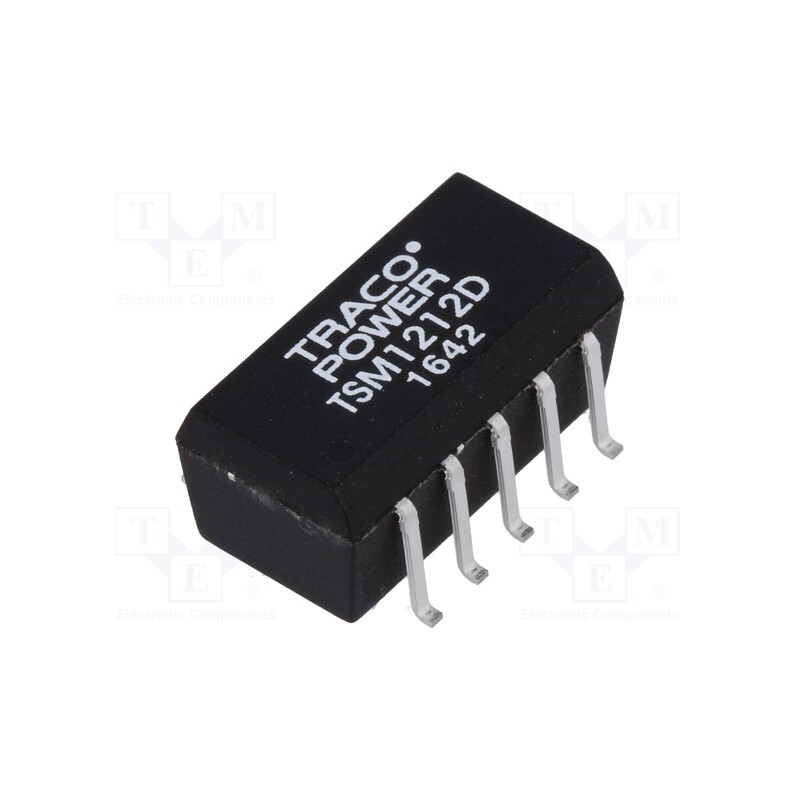 1 pcs x TRACO POWER - TSM 1212D - Converter: DC/DC, 1W, Uin: 10.8÷13.2V, Uout: 12VDC, Uout2: -12VDC