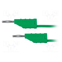 1 pcs x SCHu00dcTZINGER - MFK 11 / 0.5 / 25 / GN - Test lead, 70VDC, 33VAC, 10A, banana plug 2mm,both sides, green