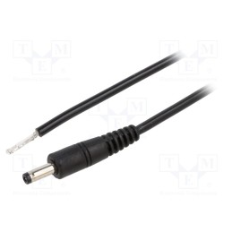 1 pcs x WEST POL - P40-TT-C050-050BK - Cable, 1x0.5mm2, wires,DC 4,0/1,7 plug, straight, black, 0.5m