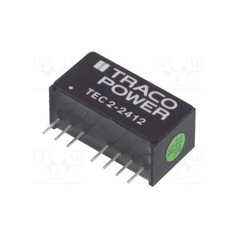 1 pcs x TRACO POWER - TEC 2-2412 - Converter: DC/DC, 2W, Uin: 18÷36V, Uout: 12VDC, Iout: 167mA, SIP8