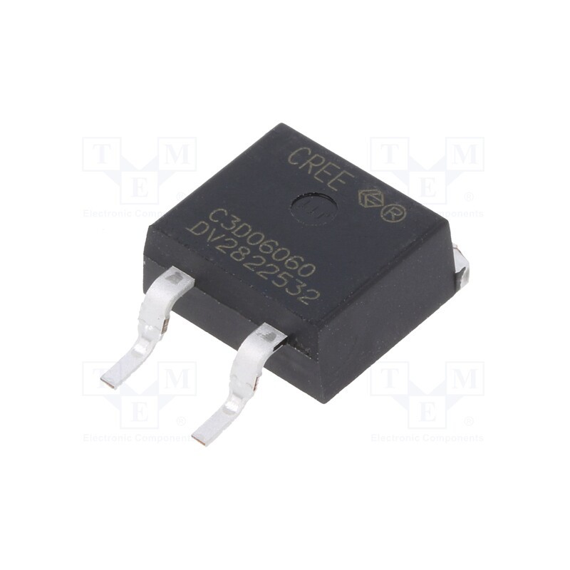 1 pcs x Wolfspeed(CREE) - C3D06060G - Diode: Schottky rectifying, SiC, SMD, 600V, 6A, TO263-2, 91W, C3D