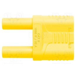 1 pcs x SCHu00dcTZINGER - SKURZ 6100 / 19-4 IG 2MB NI / GE - Stackable safety shunt, 4mm banana, 32A, 1kVAC, yellow, insulated