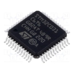 1 pcs x STMicroelectronics - STM32C031C6T6 - IC: ARM microcontroller, 48MHz, LQFP48, 2÷3.6VDC, -40÷85°C