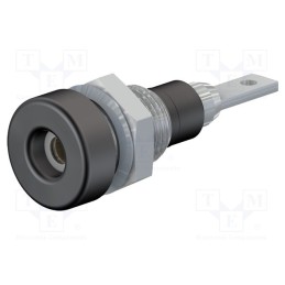 1 pcs x STu00c4UBLI - 23.0020-21 - Socket, 2mm banana, 10A, 23mm, black, soldered,on panel, insulated