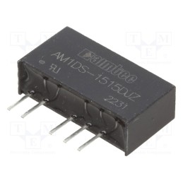 1 pcs x AIMTEC - AM1DS-1515DJZ - Converter: DC/DC, 1W, Uin: 13.5÷16.5V, Uout: 15VDC, Uout2: -15VDC