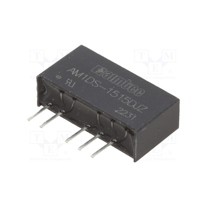 1 pcs x AIMTEC - AM1DS-1515DJZ - Converter: DC/DC, 1W, Uin: 13.5÷16.5V, Uout: 15VDC, Uout2: -15VDC