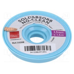 1 pcs x KONTAKT CHEMIE - 33398-AA - Tape: desoldering, halide-free,rosin, W: 2.5mm, L: 1.5m